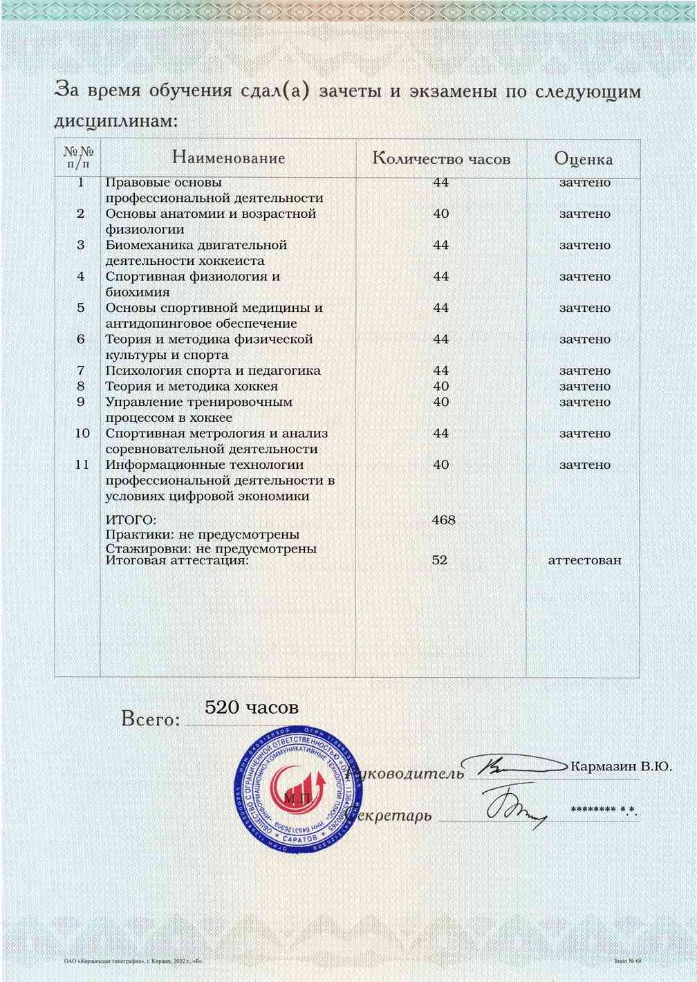 Приложение к диплому